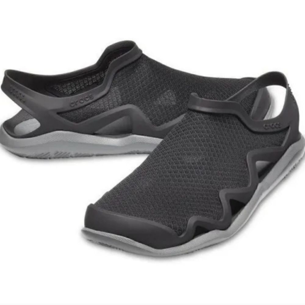 Crocs Swiftwater Sz 8 Mesh Wave Sandal Slate Gray Black Men’s Water Shoes